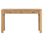 52" Black Wood Console Table With Three Drawers