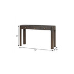 52" Black Wood Console Table With Three Drawers