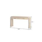 59" Natural Wood Distressed Double Pedestal Console Table With Two Drawers