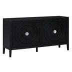 60" Black Wood Sideboard With Four Doors