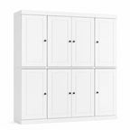 72" White Solid Wood 8 Two Drawer Pantry Or Storage Closet