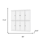 72" White Solid Wood 8 Two Drawer Pantry Or Storage Closet