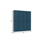 72" Teal Blue Solid Wood 8 Two Drawer Pantry Or Storage Closet