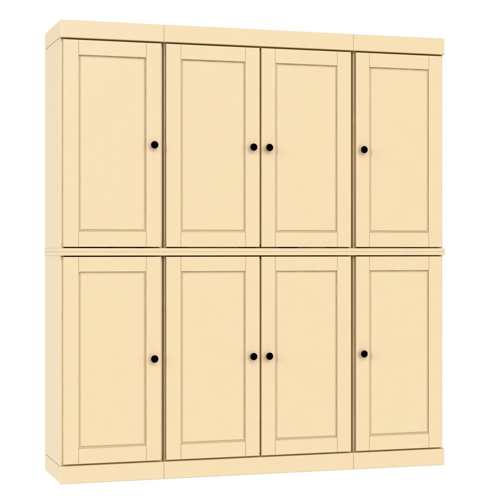 72" Yellow Solid Wood 8 Two Drawer Pantry Or Storage Closet