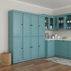 72" Aqua Solid Wood 8 Two Drawer Pantry Or Storage Closet