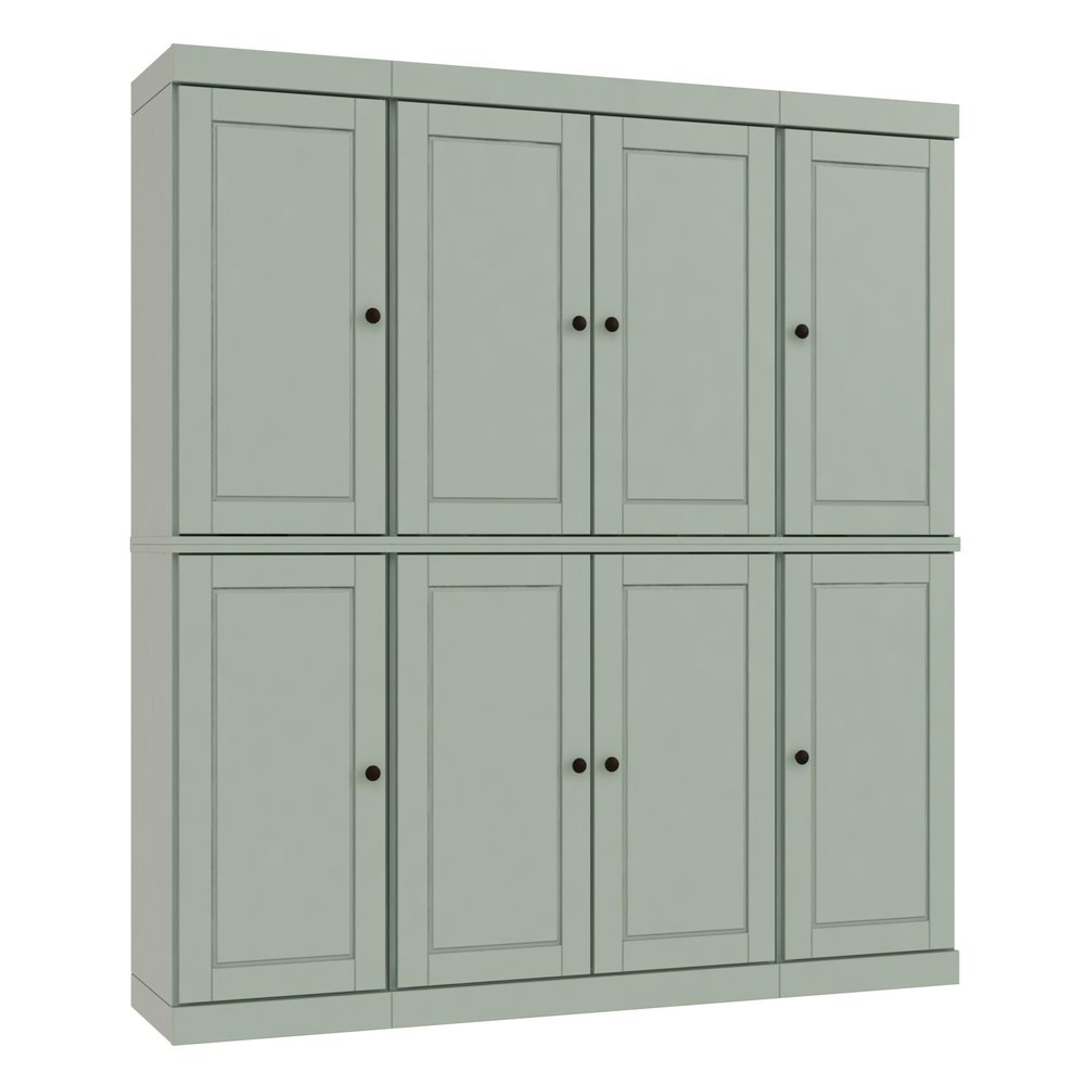 72" Sage Solid Wood 8 Two Drawer Pantry Or Storage Closet