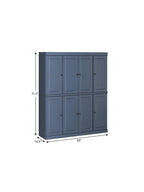72" French Blue Solid Wood 8 Two Drawer Pantry Or Storage Closet