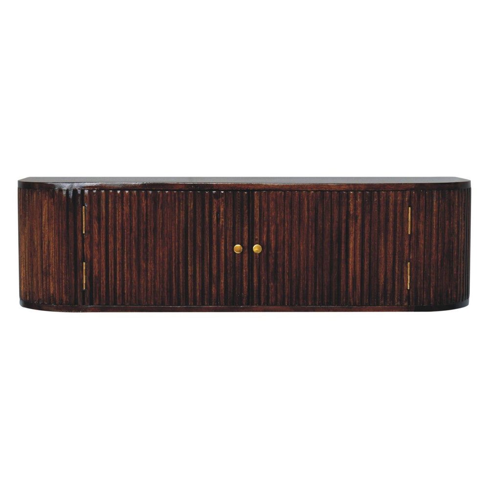 43" Chestnut Solid Wood Floating Wall Mount Console Table