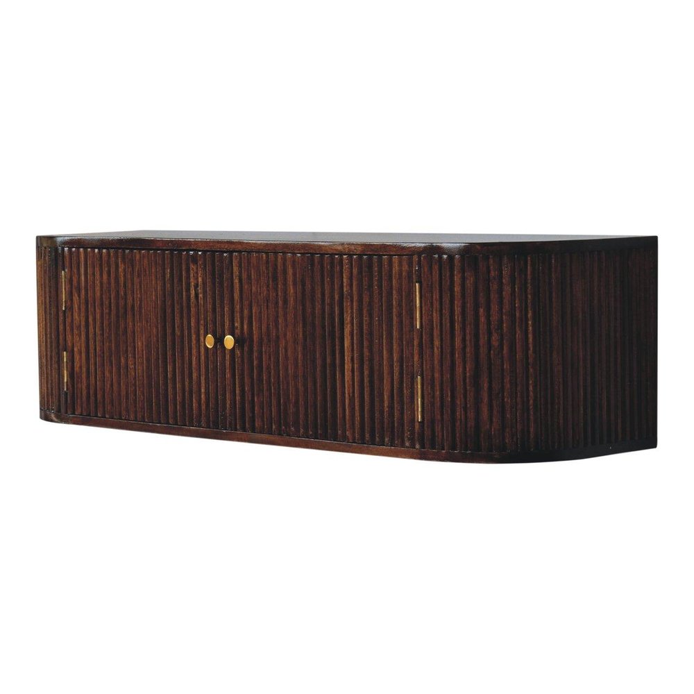 43" Chestnut Solid Wood Floating Wall Mount Console Table