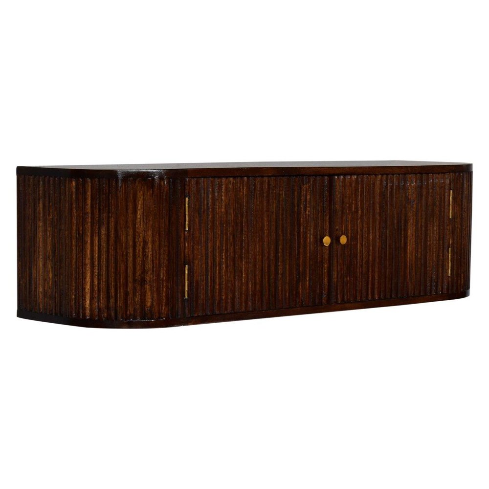 43" Chestnut Solid Wood Floating Wall Mount Console Table