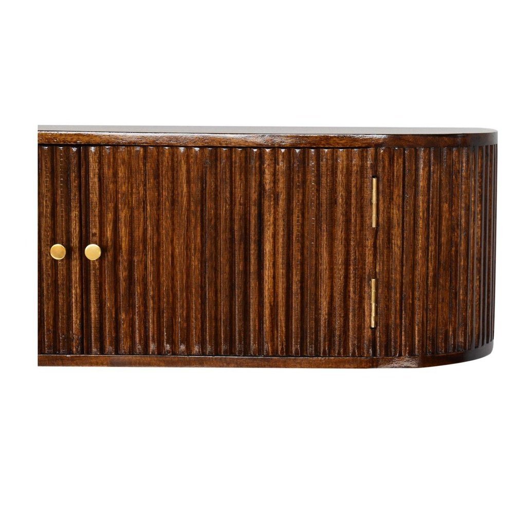 43" Chestnut Solid Wood Floating Wall Mount Console Table