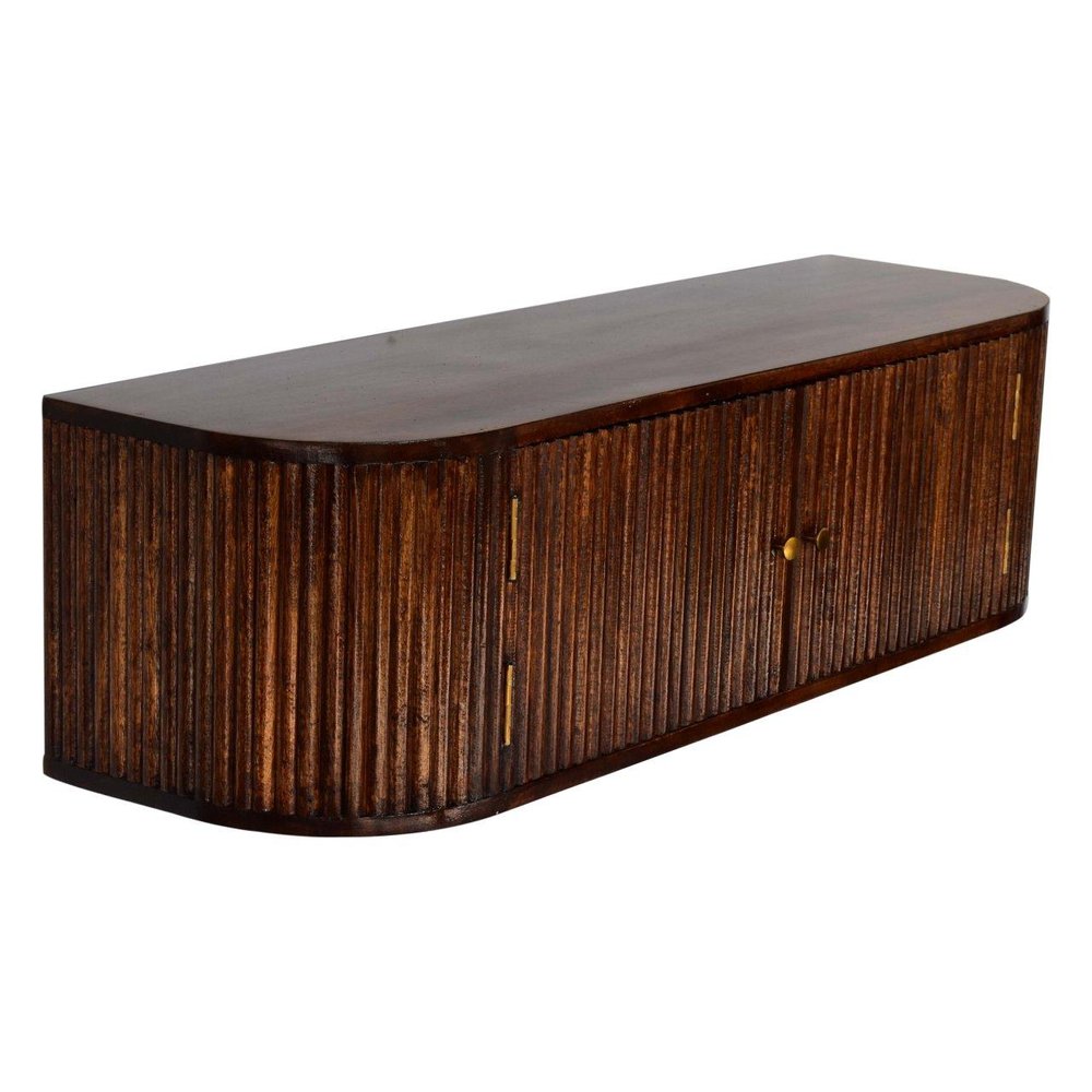 43" Chestnut Solid Wood Floating Wall Mount Console Table