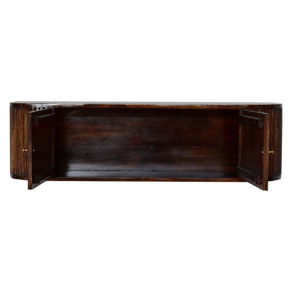 43" Chestnut Solid Wood Floating Wall Mount Console Table