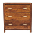 30" Brown Solid Wood Three Drawer Sideboard