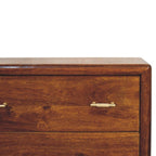 30" Brown Solid Wood Three Drawer Sideboard