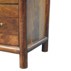 30" Brown Solid Wood Three Drawer Sideboard