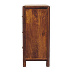 30" Brown Solid Wood Three Drawer Sideboard