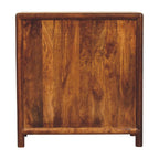 30" Brown Solid Wood Three Drawer Sideboard