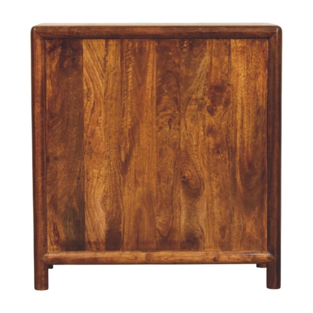 30" Brown Solid Wood Three Drawer Sideboard