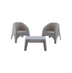 Three Piece Taupe Plastic Two Person Seating Group With Table