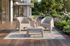 Three Piece Taupe Plastic Two Person Seating Group With Table