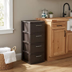 13" Espresso Heavy Duty Plastic Five Drawer Storage Cabinet