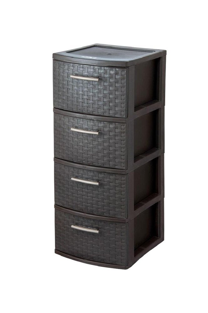 13" Espresso Heavy Duty Plastic Five Drawer Storage Cabinet