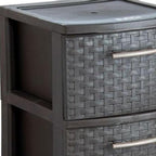13" Espresso Heavy Duty Plastic Five Drawer Storage Cabinet