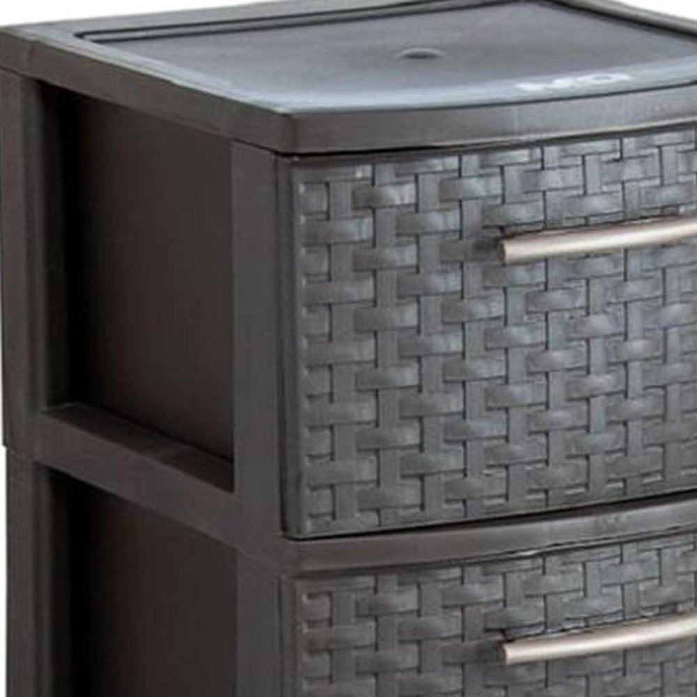 13" Espresso Heavy Duty Plastic Five Drawer Storage Cabinet