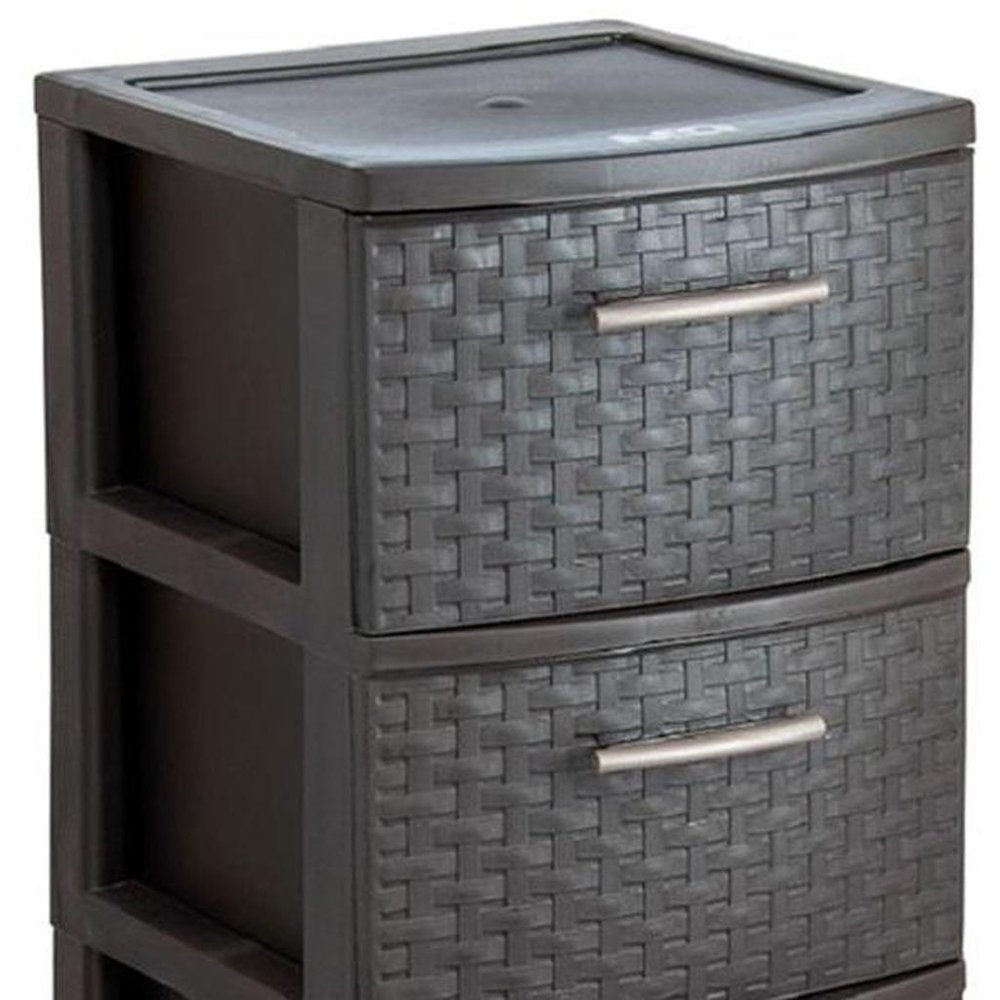 13" Espresso Heavy Duty Plastic Five Drawer Storage Cabinet