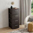 13" Espresso Heavy Duty Plastic Five Drawer Storage Cabinet