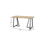 60" Brown And Black Wood And Steel Frame Base Dining Table