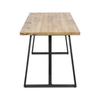 60" Brown And Black Wood And Steel Frame Base Dining Table