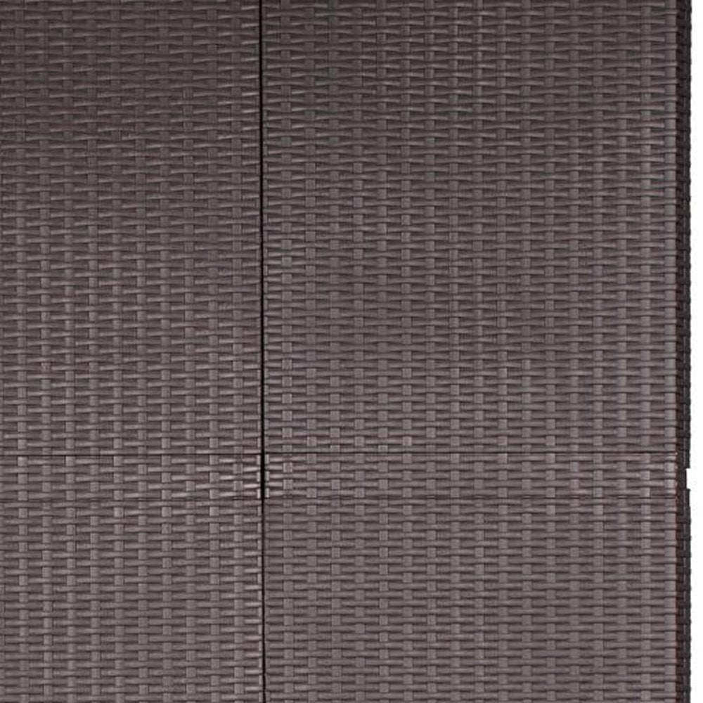 26" Espresso Plastic Square Inlaid Rattan Accent Cabinet With Two Doors