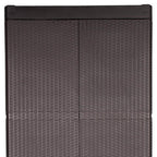 26" Espresso Plastic Square Inlaid Rattan Accent Cabinet With Two Doors