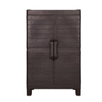 26" Espresso Plastic Square Paneled Accent Cabinet With Two Doors