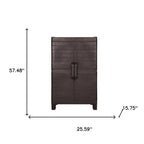 26" Espresso Plastic Square Paneled Accent Cabinet With Two Doors