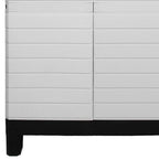 26" Gray Plastic Square Paneled Accent Cabinet With Two Doors