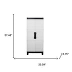 26" Gray Plastic Square Paneled Accent Cabinet With Two Doors