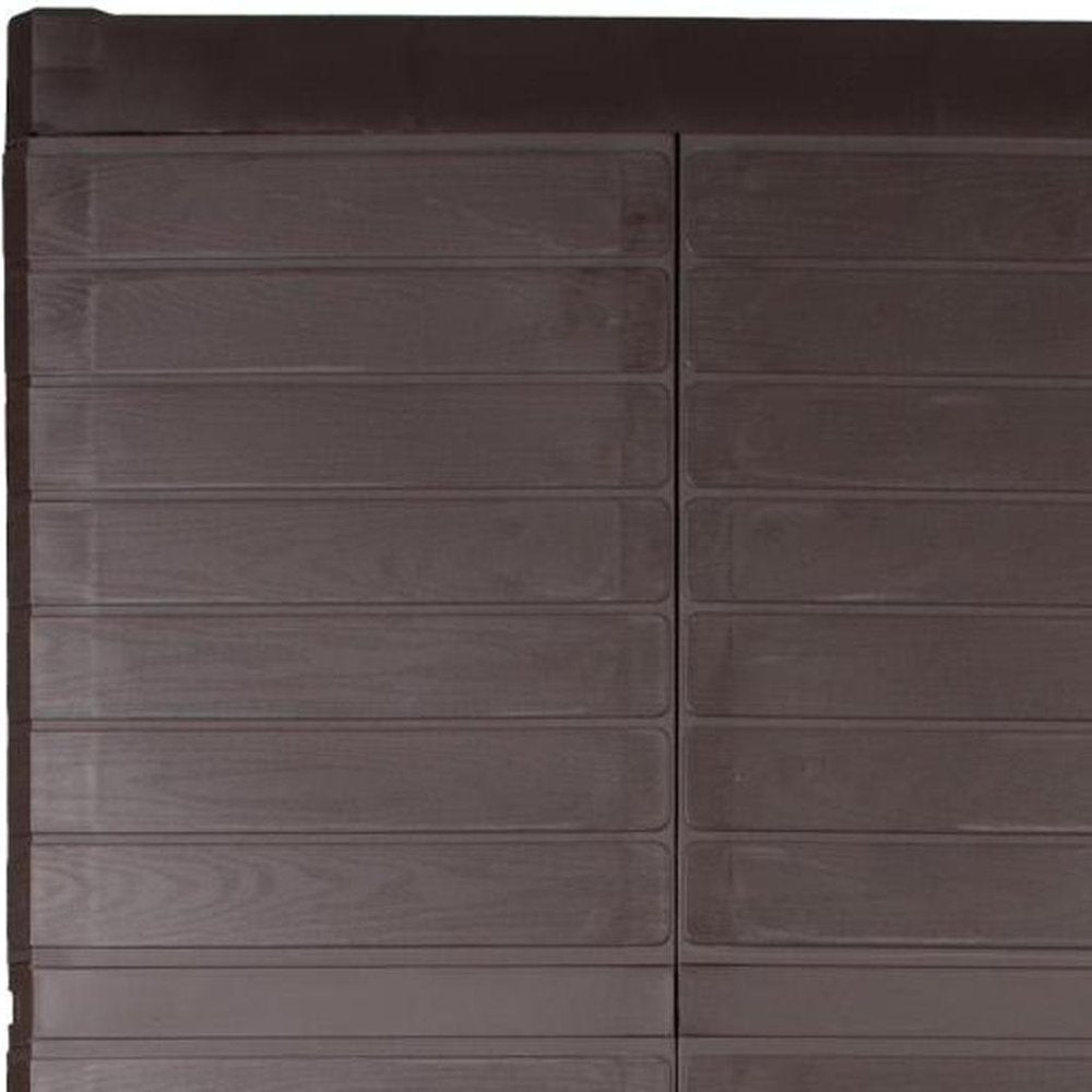 26" Espresso Plastic Square Paneled Accent Cabinet With Two Doors