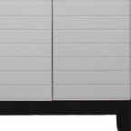 26" Gray Plastic Square Paneled Accent Cabinet With Two Doors