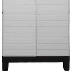 26" Gray Plastic Square Paneled Accent Cabinet With Two Doors