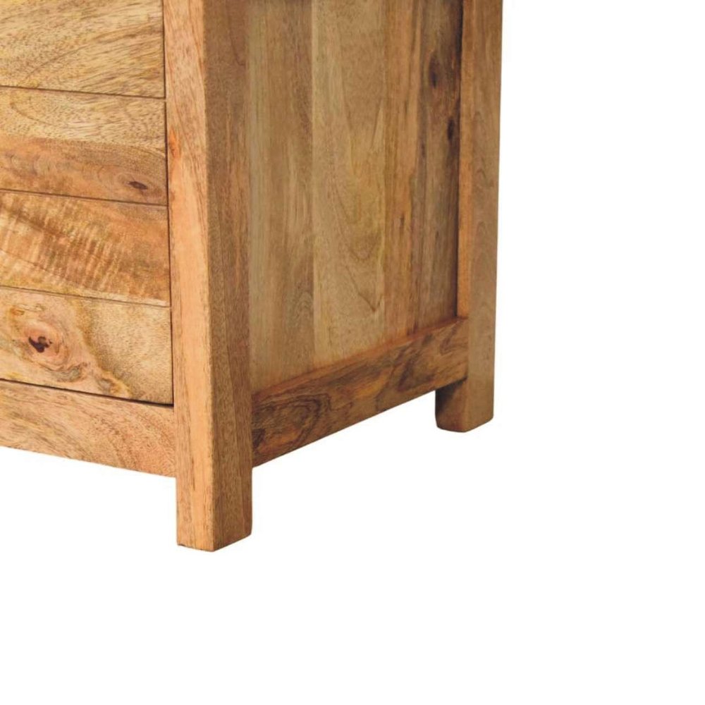 39" Brown and Oak Genuine Leather and Solid Wood Upholstered Storage Bench With Drawers