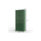 32" Green Solid Wood Free Standing Four Door Linen Cabinet