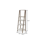 61" Brown And White Distressed Wood Four Tier Tier Ladder Bookcase