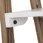 61" Brown And White Distressed Wood Four Tier Tier Ladder Bookcase
