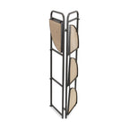 47" Brown Distressed Metal And Wood Four Tier Corner Bookcase
