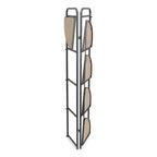 62" Black And Brown Metal and Wood Five Tier Corner Bookcase