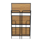 37" Brown Distressed Metal And Wood Three Tier Etagere Bookcase