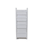 44" White Distressed Wood Four Tier Ladder Bookcase
